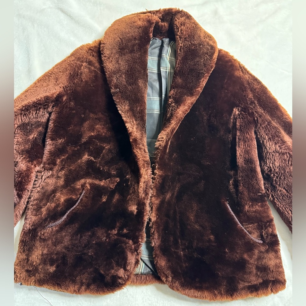 Plush Brown Real Vintage Fur Coat